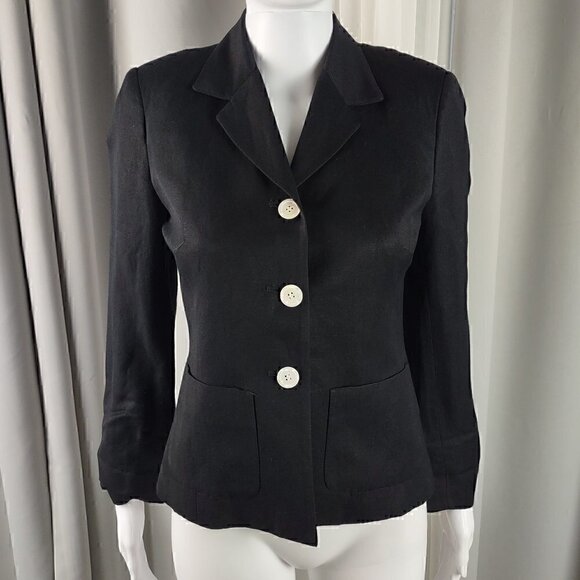 Liz Claiborne Petite Classics Three Button Black Blazer Size 2P - Picture 1 of 13